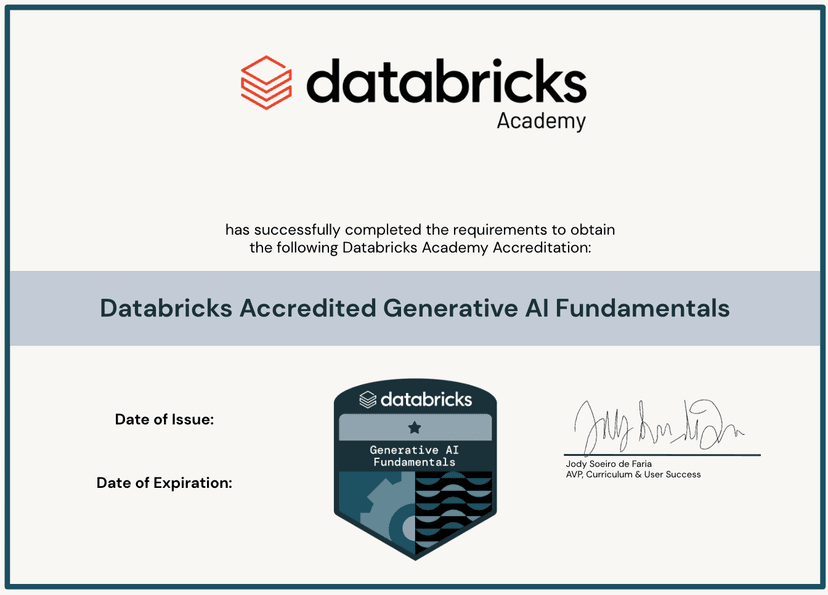 Databricks Accredited Generative AI Fundamentals